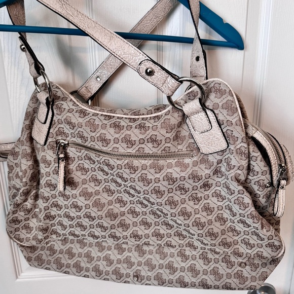 Vintage Y2K GUESS Logo Monogram Canvas Purse Tote Bag EUC All Over Print - Picture 4 of 11